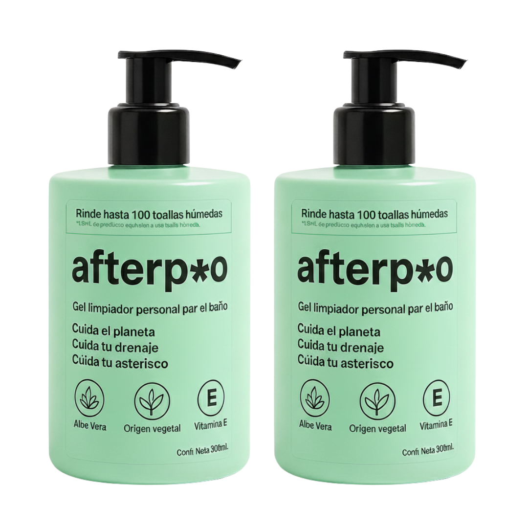 Afterpoo paquete de 2, Gel Limpiador Personal, Alternativa Ecológica a las Toallitas Húmedas