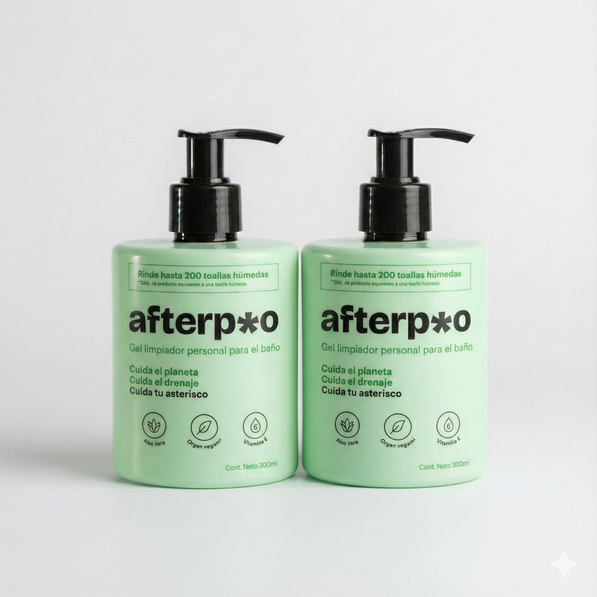 Afterpoo paquete de 2, Gel Limpiador Personal, Alternativa Ecológica a las Toallitas Húmedas